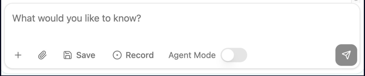 The Ask tab with conversation box